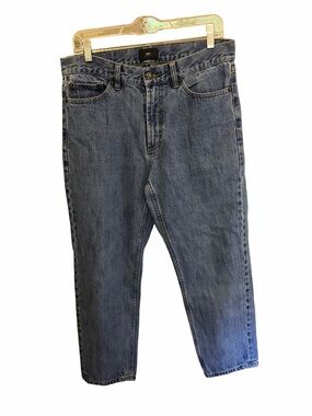 Vintage Obey Men's Mid-Blue Bender Relaxed Jeans